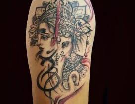 Amazing Shiva/ Ganesha Tattoo art work is done by Shrusti at ink lovers tattoo studio