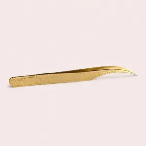 Golden Curved Tip Tweezer