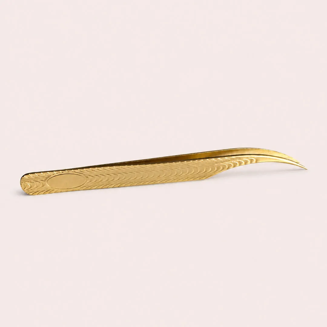 Golden Curved Tip Tweezer