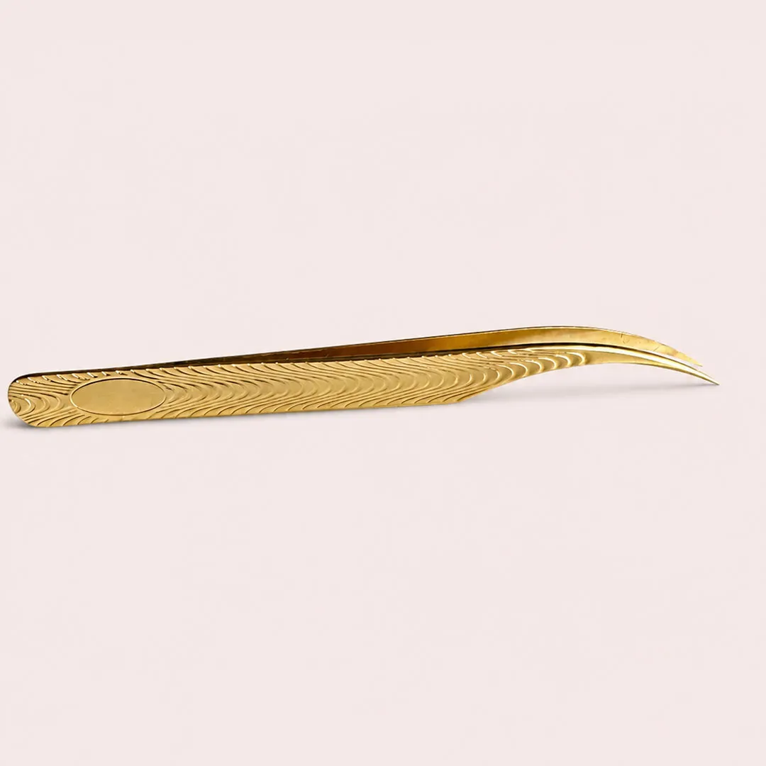 Golden Curved Tip Tweezer - Image 3